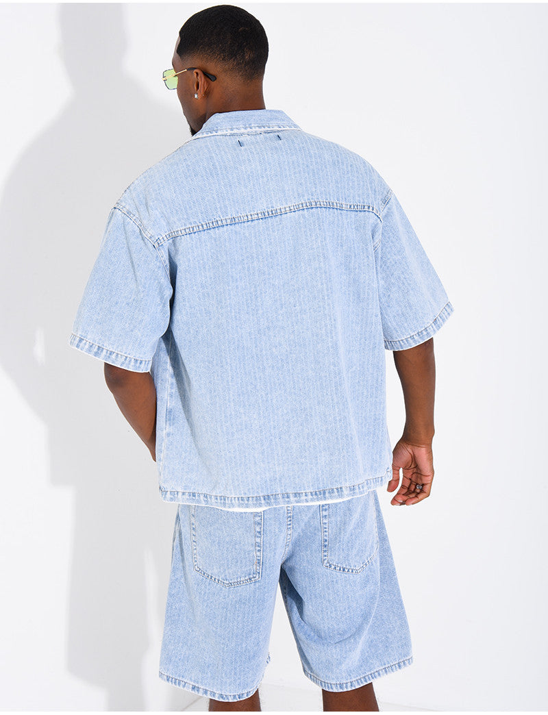 Ensemble en jeans short et chemise