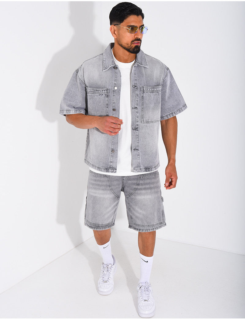 Ensemble en jeans short et chemise