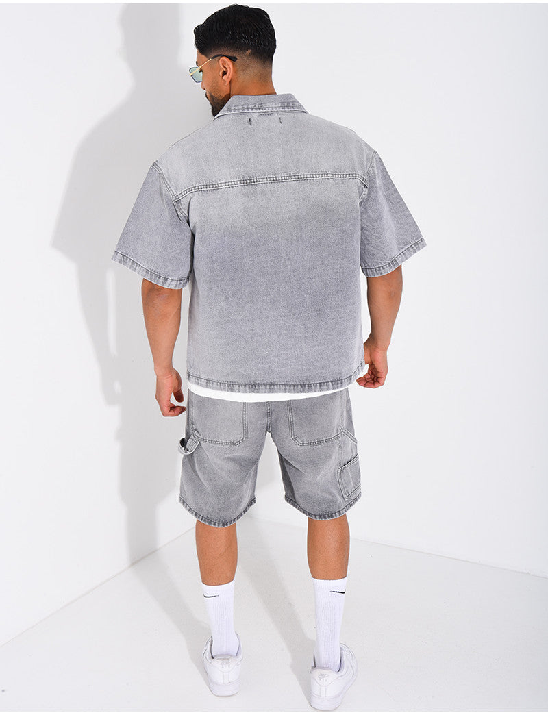 Ensemble en jeans short et chemise