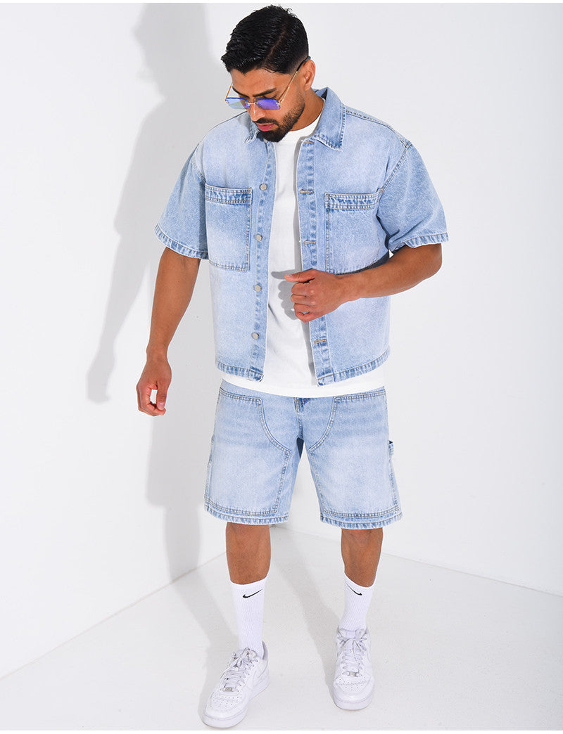 Ensemble en jeans short et chemise