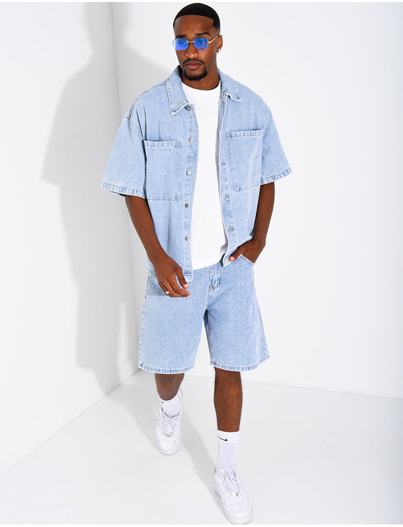 Ensemble en jeans short et chemise