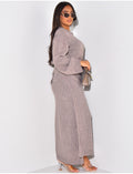 Ensemble pull long et jupe en laine à nouer
