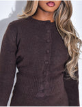 Ensemble en laine tout doux jupe courte et gilet bouffant