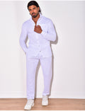 Ensemble en lin , chemise manches longues à poches et pantalon