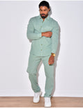 Ensemble en lin , chemise manches longues à poches et pantalon