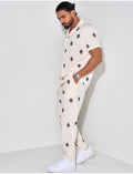 Ensemble pantalon et chemise à motifs
