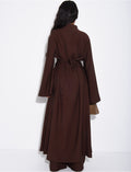Ensemble effet lin pantalon large et tunique à boutons style asiatique