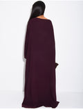 Ensemble en satin pantalon et top froncé avec cape