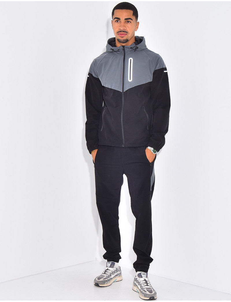 Ensemble fin bi-color pantalon et veste à capuche