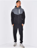 Ensemble fin bi-color pantalon et veste à capuche