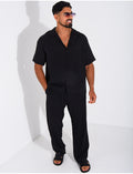 Ensemble fin pantalon et chemise manches courtes