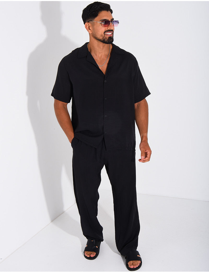 Ensemble fin pantalon et chemise manches courtes