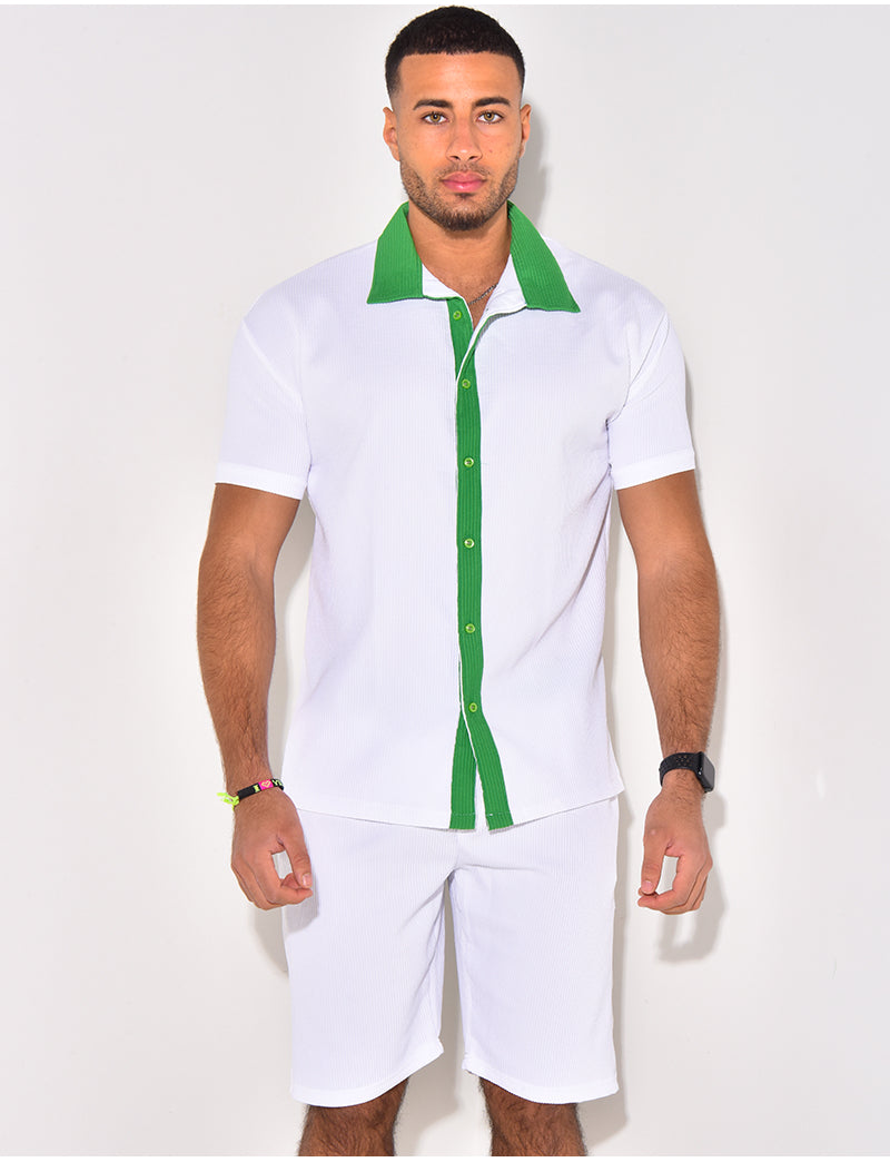 Ensemble haut et short bi color