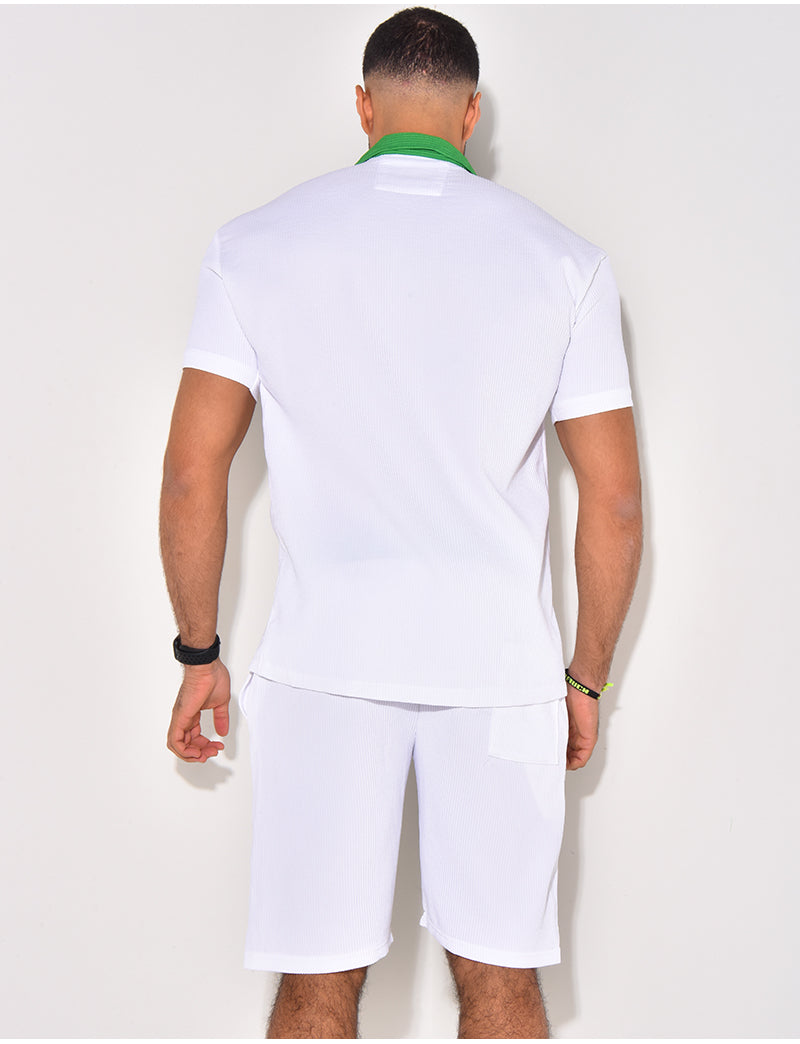 Ensemble haut et short bi color