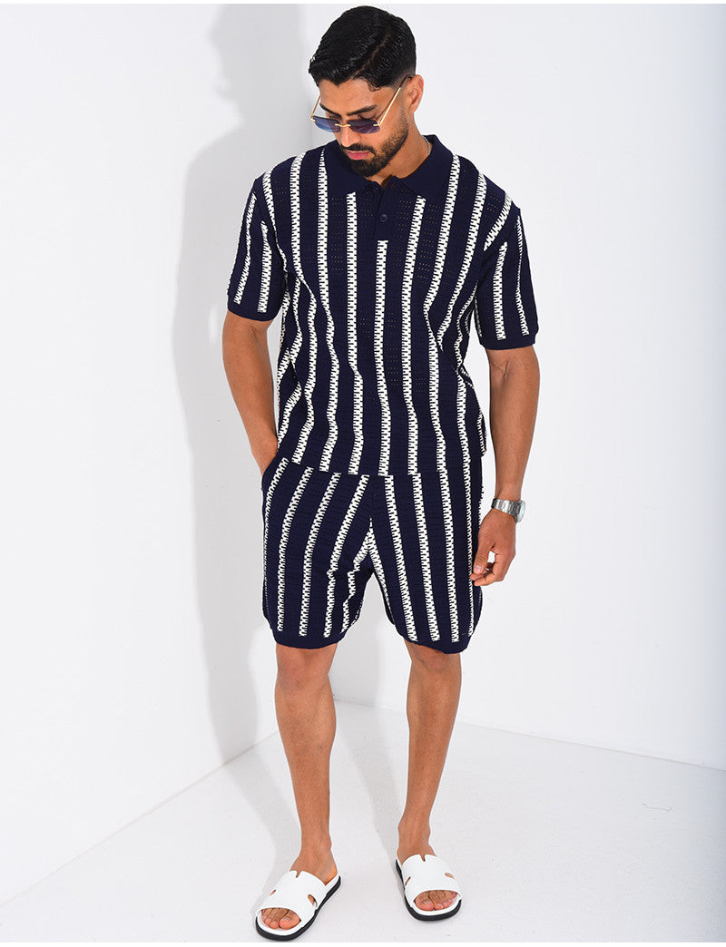 Ensemble Homme ajouré short et t-shirt