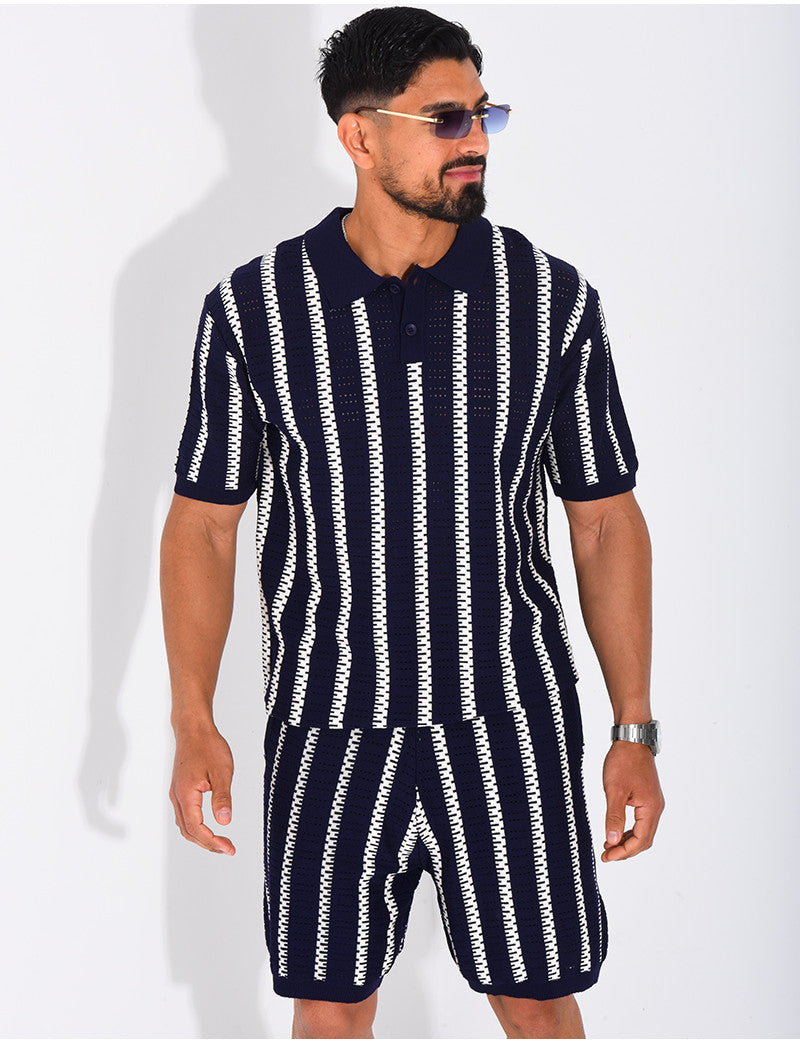 Ensemble Homme ajouré short et t-shirt