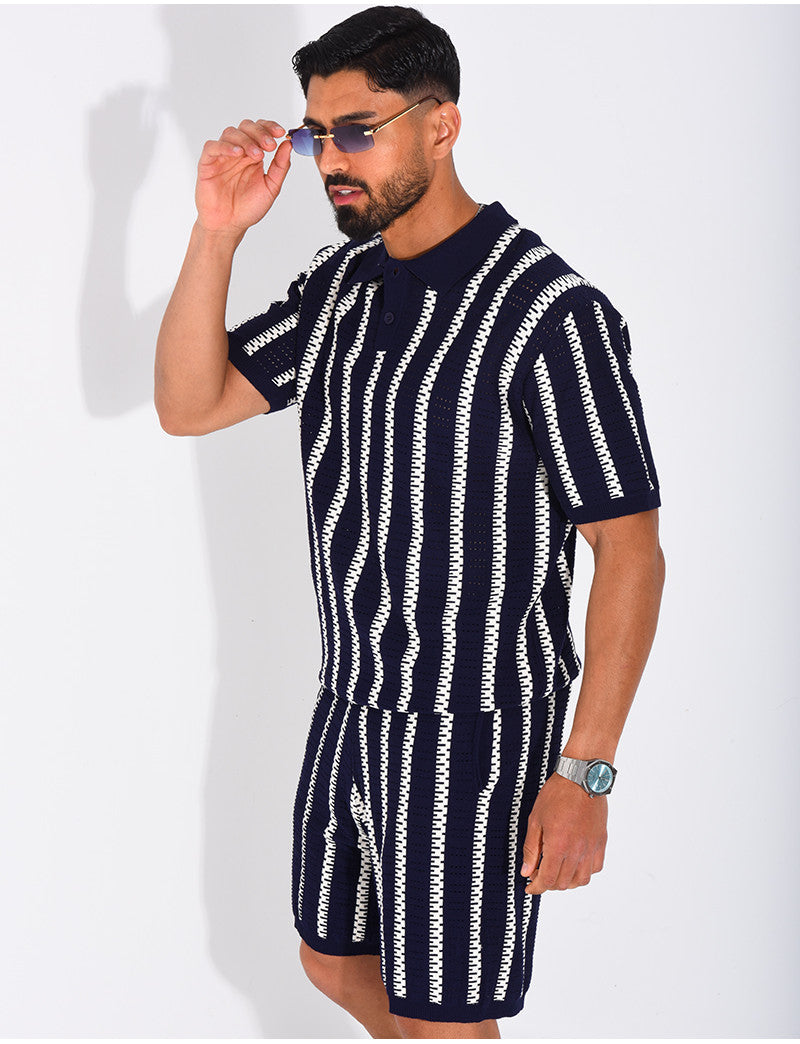 Ensemble Homme ajouré short et t-shirt