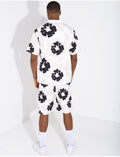 Ensemble homme short et t-shirt a fleurs