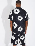 Ensemble homme short et t-shirt a fleurs