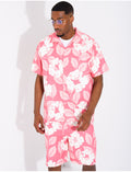 Ensemble homme short et t-shirt a fleurs