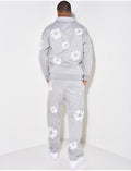 Ensemble jogging et sweat à zip motifs fleurs