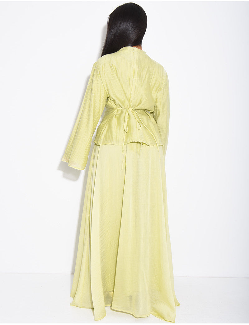 Ensemble jupe et blouse en voile doublé