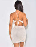 Ensemble jupe et crop-top en maille
