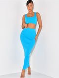 Ensemble jupe et crop-top côtelé
