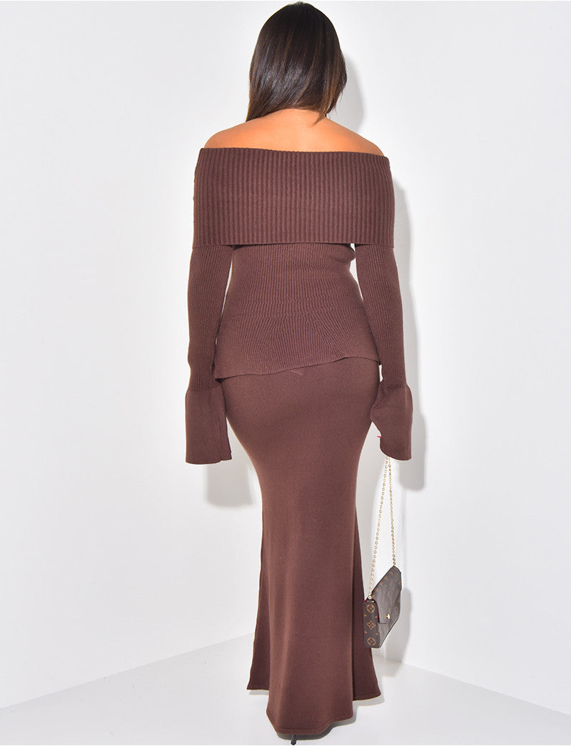 Ensemble jupe et pull en maille
