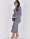 Ensemble blazer cintré et jupe longue