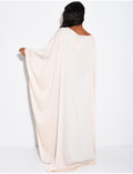 Ensemble jupe longue à sequins & perles et tunique asymétrique en satin
