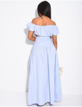 Ensemble jupe longue et crop top bouffant en coton