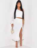 Ensemble  jupe longue et top asymétrique