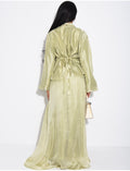 Ensemble jupe longue et top manches longues en organza doublé