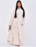 Ensemble tunique boutonnée à nouer et jupe longue