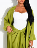 Ensemble kimono long et jupe à nouer