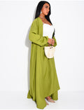 Ensemble kimono long et jupe à nouer