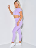 Ensemble legging et crop-top court manche courte