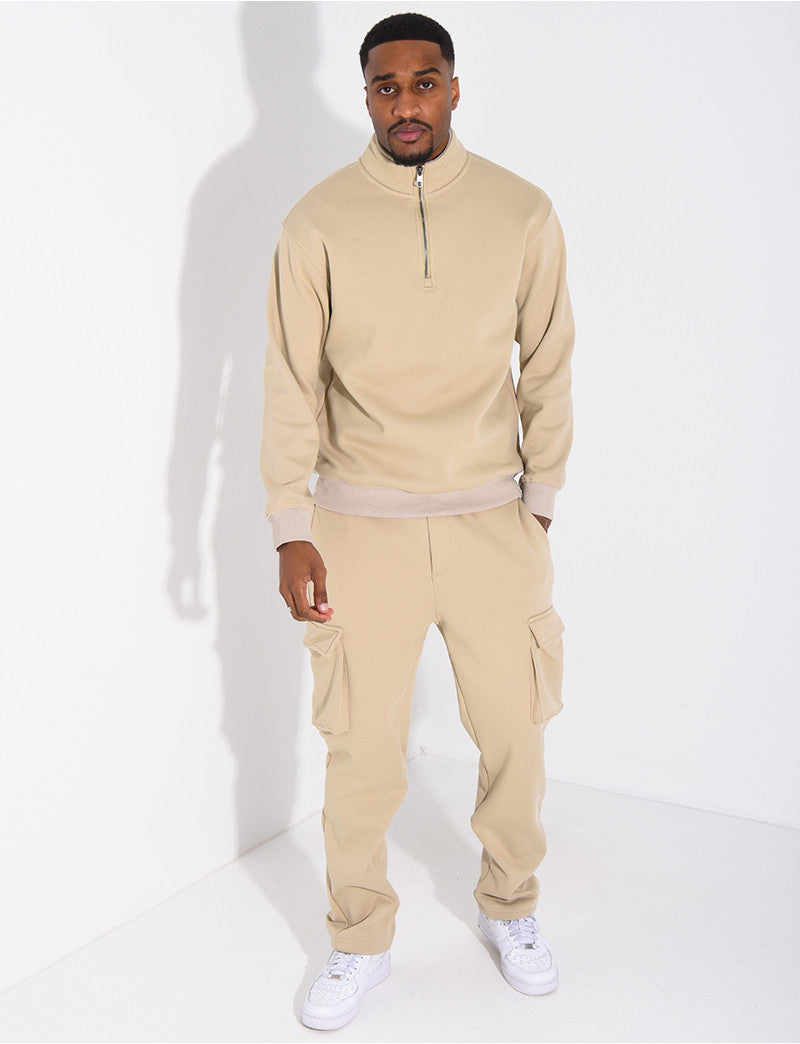 Ensemble pantalon à poches et pull à col zippé