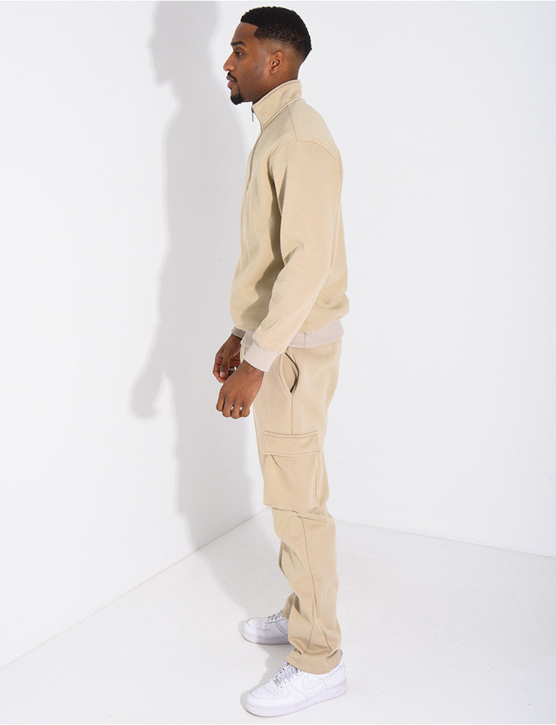 Ensemble pantalon à poches et pull à col zippé