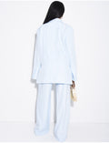 Ensemble premium blazer oversize à fentes et pantalon de tailleur droit