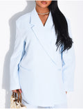 Ensemble premium blazer oversize à fentes et pantalon de tailleur droit