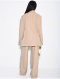 Ensemble premium blazer oversize à fentes et pantalon de tailleur droit
