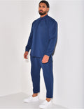 Ensemble pantalon et chemise à col rond