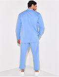 Ensemble pantalon et chemise à col rond