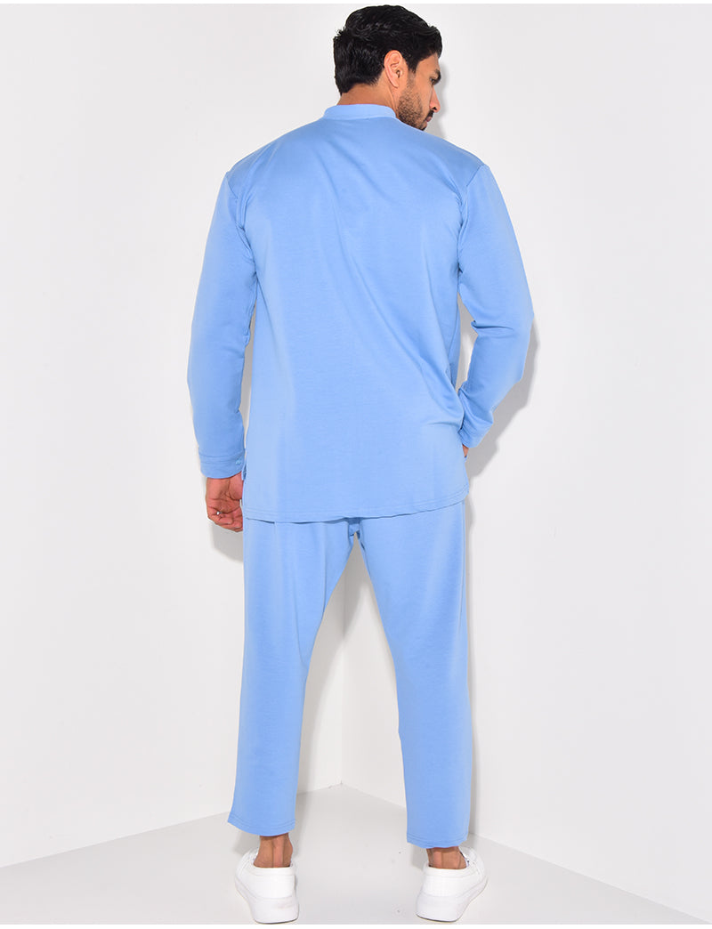 Ensemble pantalon et chemise à col rond