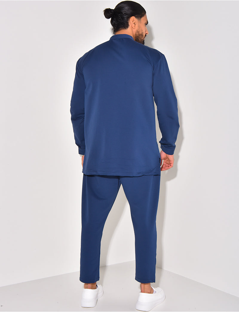 Ensemble pantalon et chemise à col rond