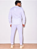Ensemble pantalon et chemise à col rond