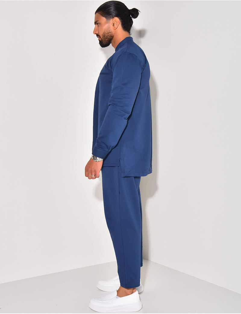 Ensemble pantalon et chemise à col rond