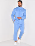 Ensemble pantalon et chemise à col rond